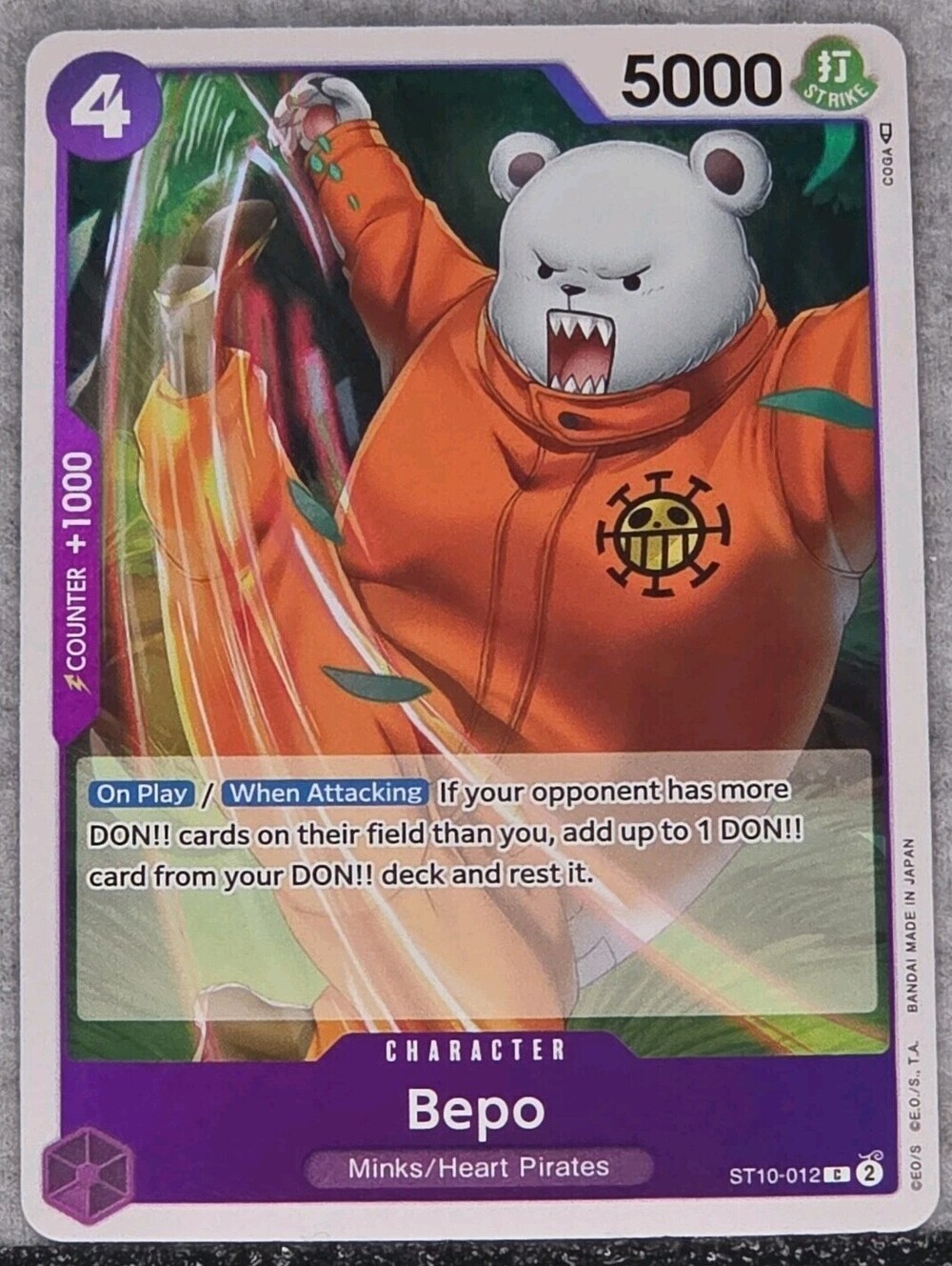 Bepo ST10-012 Common Ultra Deck: The Three Captains One Piece Foil Near Mint